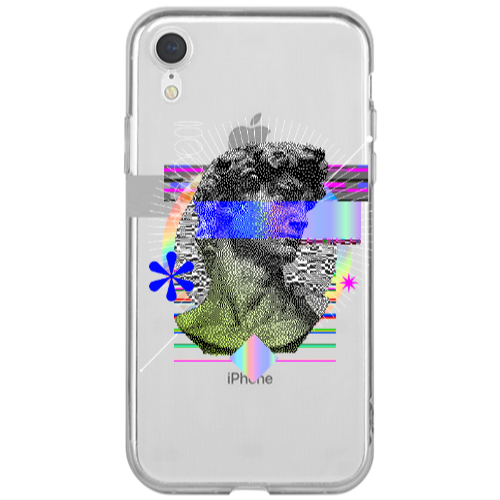 Apple iPhone Xr Statue pixels Transparent Silicone TPU Θήκη