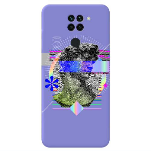 Xiaomi Redmi Note 9 Statue pixels Purple Colored Silicone TPU Θήκη