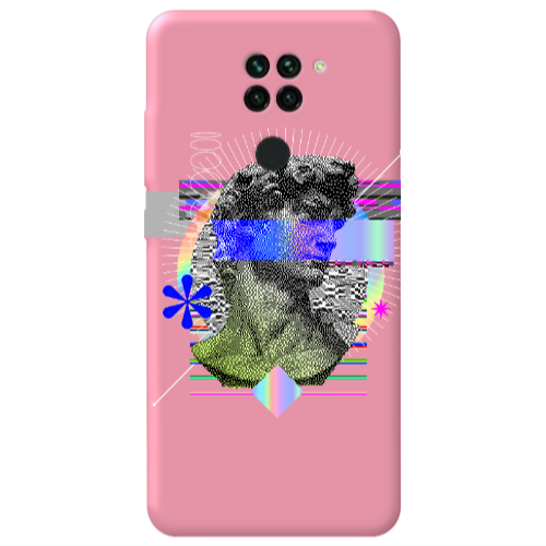 Xiaomi Redmi Note 9 Statue pixels Pink Colored Silicone TPU Θήκη