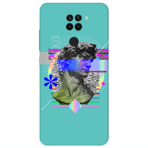 Xiaomi Redmi Note 9 Statue pixels Turquoise Colored Silicone TPU Θήκη
