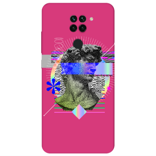 Xiaomi Redmi Note 9 Statue pixels Fuchsia Colored Silicone TPU Θήκη