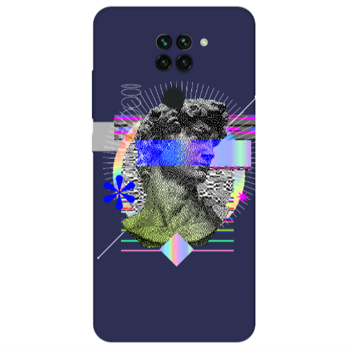 Xiaomi Redmi Note 9 Statue pixels Dark blue Colored Silicone TPU Θήκη