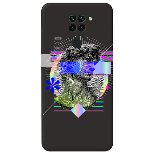 Xiaomi Redmi Note 9 Statue pixels Black Colored Silicone TPU Θήκη