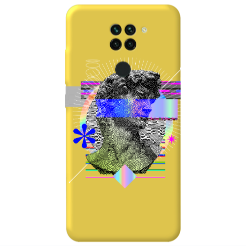 Xiaomi Redmi Note 9 Statue pixels Yellow Colored Silicone TPU Θήκη