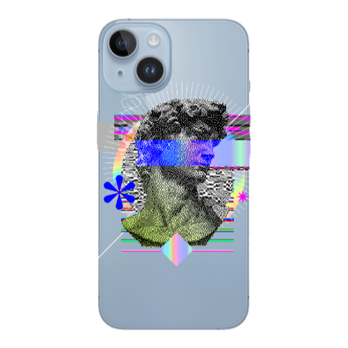 Apple iPhone 14  Statue pixels Transparent Silicone TPU Θήκη