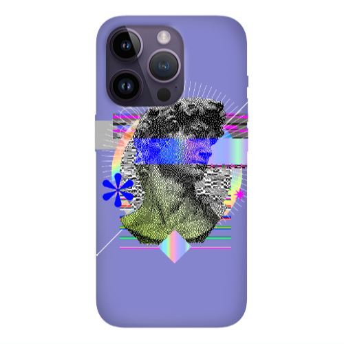 Apple iPhone 14 Pro  Statue pixels Purple Colored Silicone TPU Θήκη