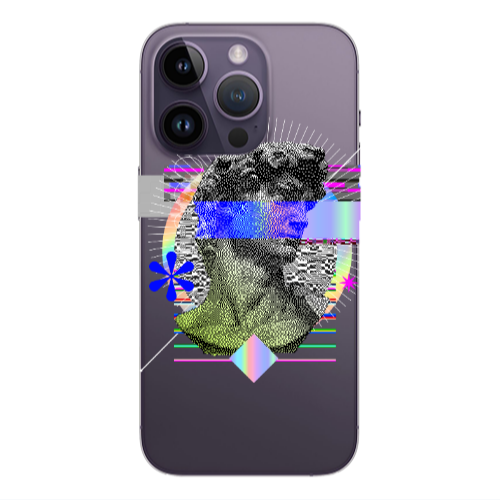 Apple iPhone 14 Pro  Statue pixels Transparent Silicone TPU Θήκη