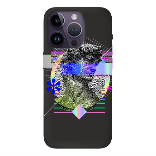 Apple iPhone 14 Pro  Statue pixels Black Colored Silicone TPU Θήκη