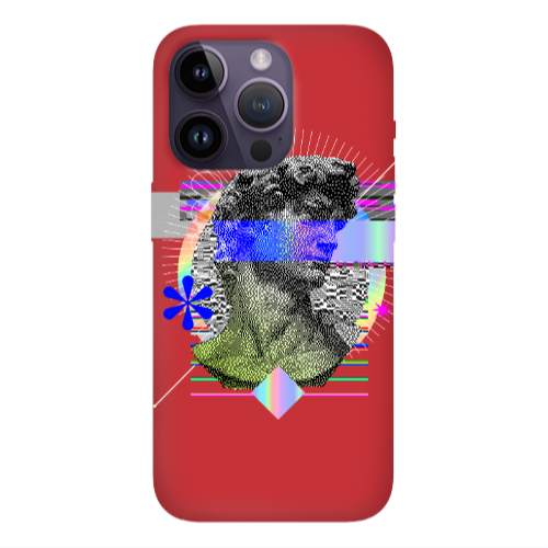 Apple iPhone 14 Pro  Statue pixels Red Colored Silicone TPU Θήκη