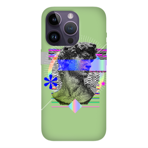 Apple iPhone 14 Pro Max Statue pixels Light Green Colored Silicone TPU Θήκη