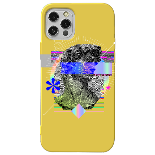 Apple iPhone 13 Pro Statue pixels Yellow Colored Silicone TPU Θήκη