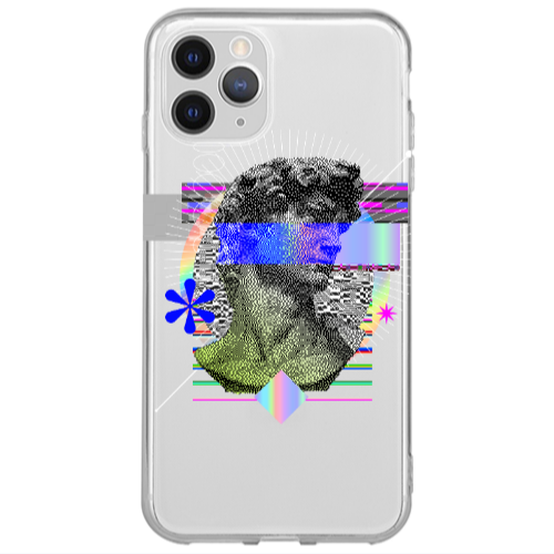 Apple iPhone 11 Pro Max Statue pixels Transparent Silicone TPU Θήκη