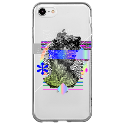 Apple iPhone 7 Statue pixels Transparent Silicone TPU Θήκη