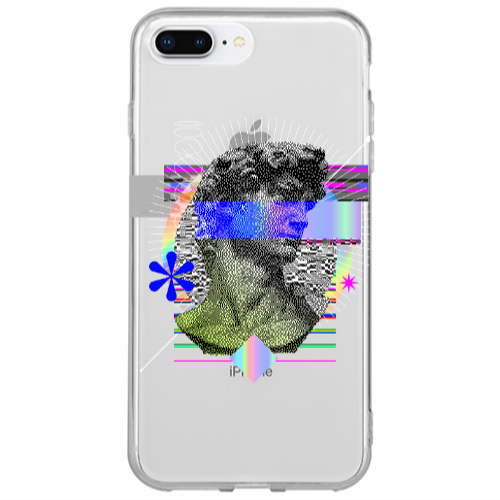 Apple iPhone 7 Plus Statue pixels Transparent Silicone TPU Θήκη