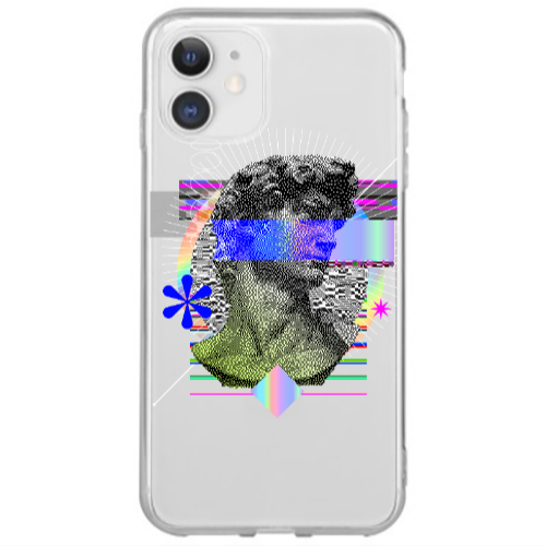 Apple iPhone 12 Mini Statue pixels Transparent Silicone TPU Θήκη