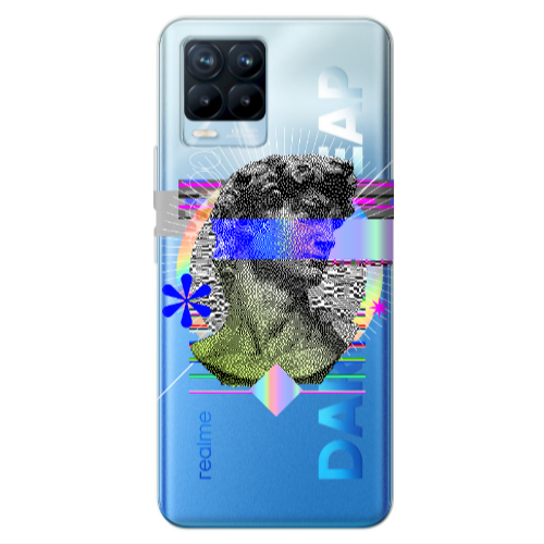 Realme 8 Pro Statue pixels Transparent Silicone TPU Θήκη
