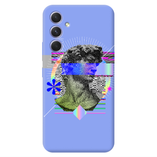 Samsung A54 Statue pixels Light Purple Colored Silicone TPU Θήκη