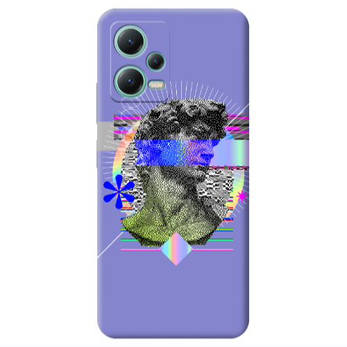 Xiaomi Redmi Note 12 Pro 5G Statue pixels Purple Colored Silicone TPU Θήκη