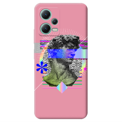 Xiaomi Redmi Note 12 Pro 5G Statue pixels Pink Colored Silicone TPU Θήκη