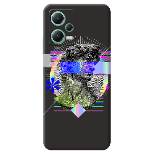 Xiaomi Redmi Note 12 Pro 5G Statue pixels Black Colored Silicone TPU Θήκη