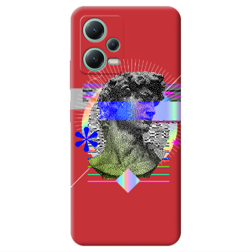 Xiaomi Redmi Note 12 Pro 5G Statue pixels Red Colored Silicone TPU Θήκη