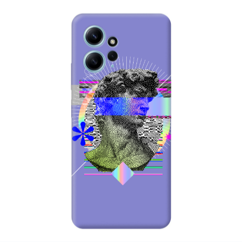 Xiaomi Redmi Note 12 4G Statue pixels Purple Colored Silicone TPU Θήκη