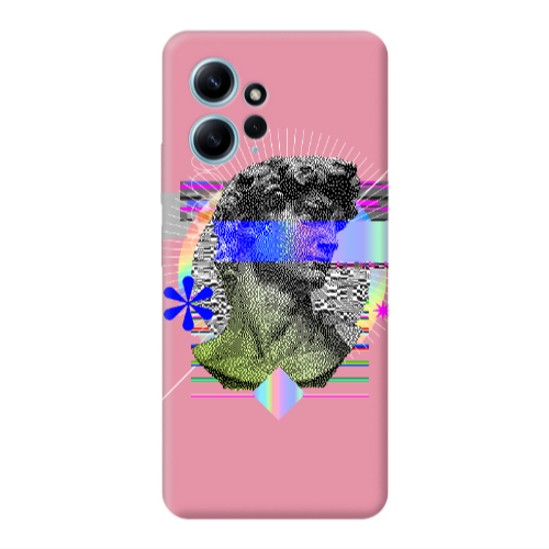 Xiaomi Redmi Note 12 4G Statue pixels Pink Colored Silicone TPU Θήκη