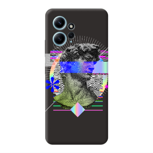 Xiaomi Redmi Note 12 4G Statue pixels Black Colored Silicone TPU Θήκη