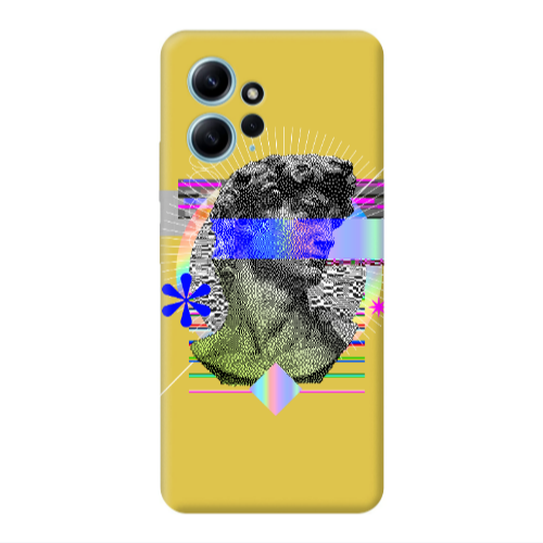 Xiaomi Redmi Note 12 4G Statue pixels Yellow Colored Silicone TPU Θήκη