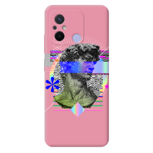 Xiaomi Redmi 12C Statue pixels Pink Colored Silicone TPU Θήκη