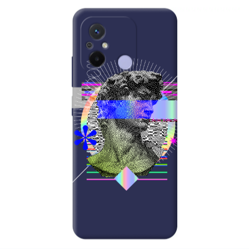 Xiaomi Redmi 12C Statue pixels Dark blue Colored Silicone TPU Θήκη
