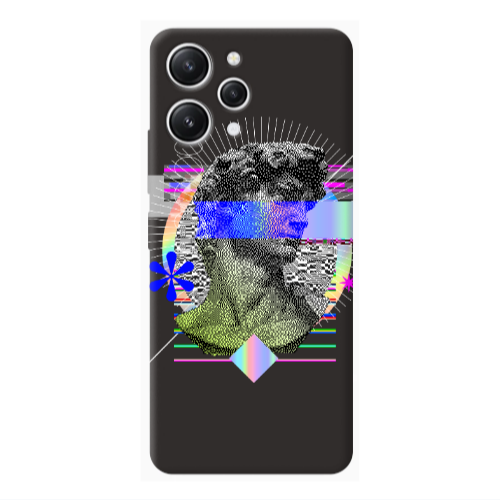 Xiaomi Redmi 12 Statue pixels Black Colored Silicone TPU Θήκη