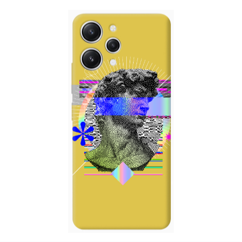 Xiaomi Redmi 12 Statue pixels Yellow Colored Silicone TPU Θήκη