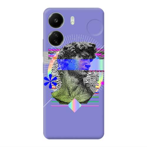 Xiaomi Redmi 13C Statue pixels Purple Colored Silicone TPU Θήκη