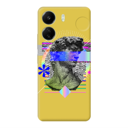 Xiaomi Redmi 13C Statue pixels Yellow Colored Silicone TPU Θήκη