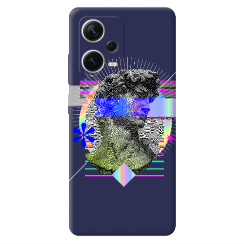 Xiaomi Poco X5 Statue pixels Dark blue Colored Silicone TPU Θήκη