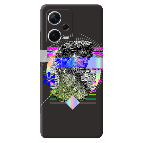 Xiaomi Poco X5 Statue pixels Black Colored Silicone TPU Θήκη