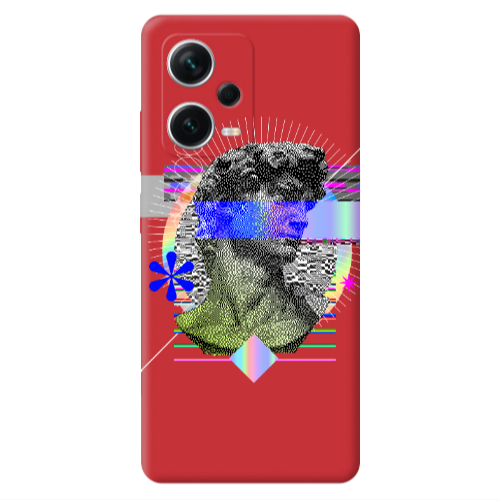 Xiaomi Poco X5 Statue pixels Red Colored Silicone TPU Θήκη
