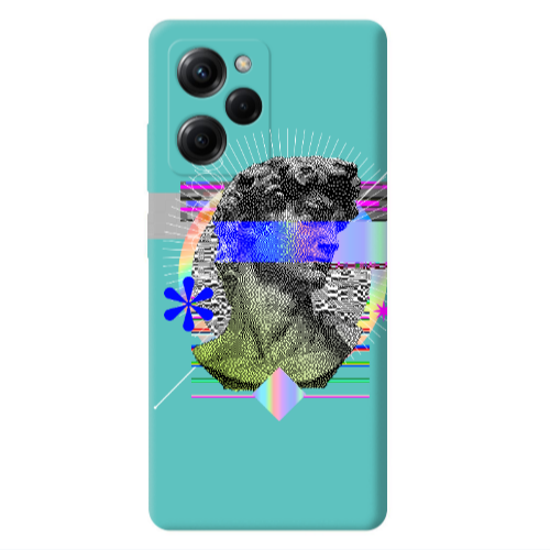 Xiaomi Poco X5 Pro Statue pixels Turquoise Colored Silicone TPU Θήκη