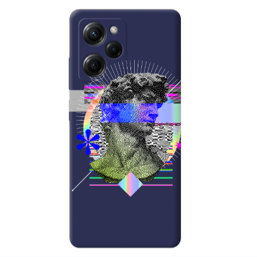 Xiaomi Poco X5 Pro Statue pixels Dark blue Colored Silicone TPU Θήκη