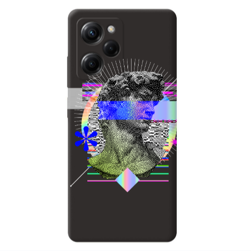 Xiaomi Poco X5 Pro Statue pixels Black Colored Silicone TPU Θήκη