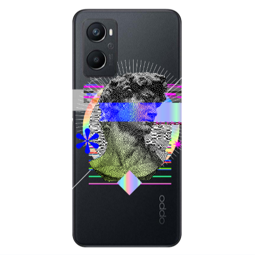 Oppo A 96 Statue pixels Transparent Silicone TPU Θήκη