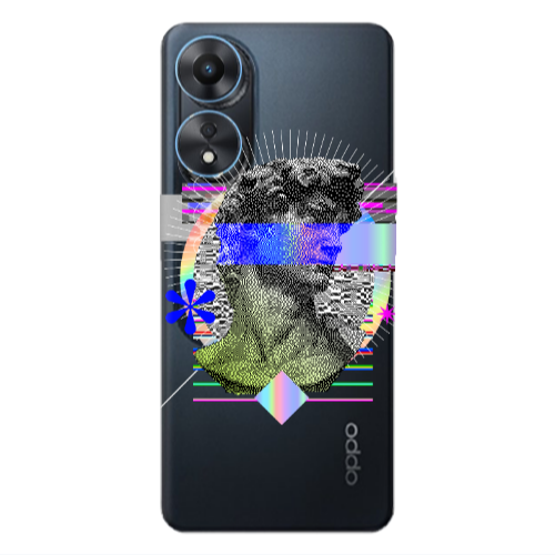 Oppo A 98 Statue pixels Transparent Silicone TPU Θήκη