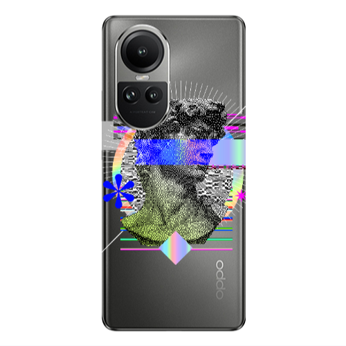 Oppo Reno10 5G Statue pixels Transparent Silicone TPU Θήκη