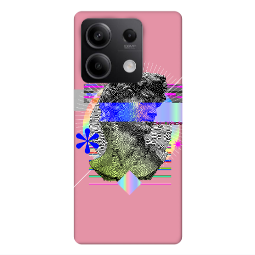 Xiaomi Redmi Note 13 5G Statue pixels Pink Colored Silicone TPU Θήκη