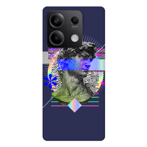 Xiaomi Redmi Note 13 5G Statue pixels Dark blue Colored Silicone TPU Θήκη