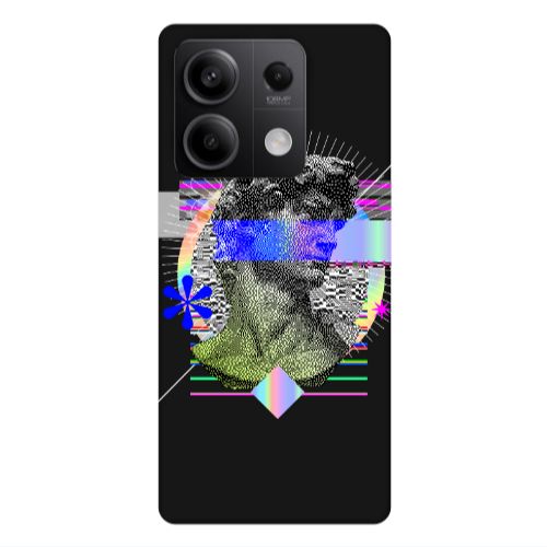 Xiaomi Redmi Note 13 5G Statue pixels Black Colored Silicone TPU Θήκη