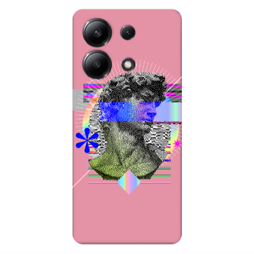 Xiaomi Redmi Note 13 4G Statue pixels Pink Colored Silicone TPU Θήκη