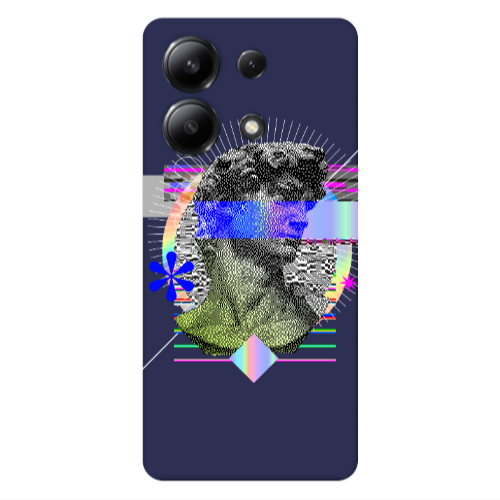 Xiaomi Redmi Note 13 4G Statue pixels Dark blue Colored Silicone TPU Θήκη