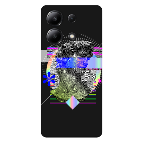 Xiaomi Redmi Note 13 4G Statue pixels Black Colored Silicone TPU Θήκη